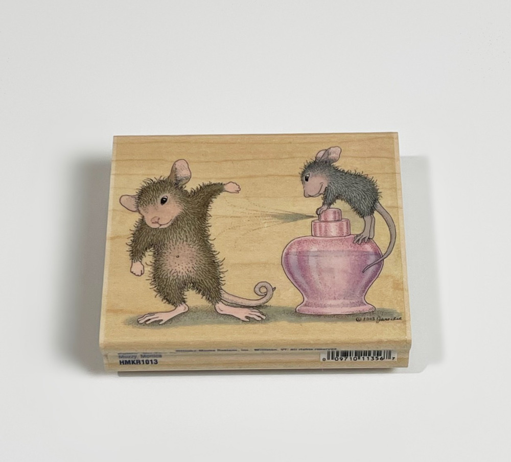 Stampabilities House Mouse Puttin On The Spritz Stamp Muzzy Monica